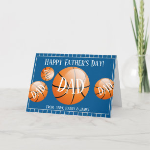 Personalised Sports Basketball Fathers Day Holiday Card