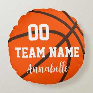 Personalised Sports Basketball Round Cushion
