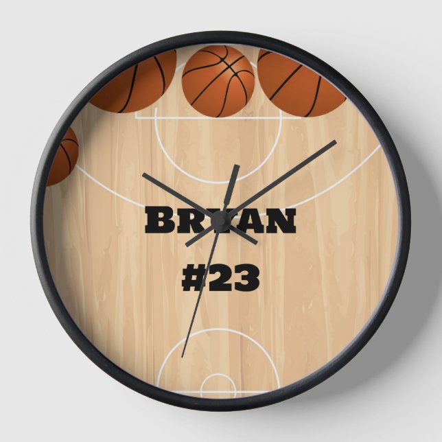 Personalised Sports Clock-BBall time Clock (Front)