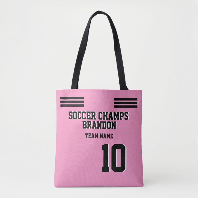 Personalised Sports Coach Pink Modern Tote Bag (Front)