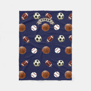Personalised Sports Fleece Blanket
