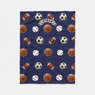 Personalised Sports Fleece Blanket