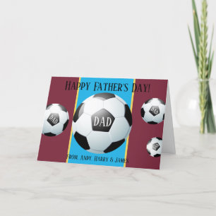 Personalised Sports Football Soccer Fathers Day Holiday Card