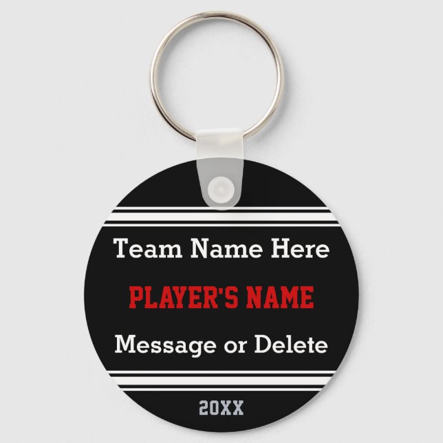 Personalised Sports Keychains YOUR TEXT, COLORS (Front)