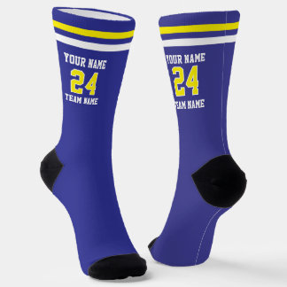 Personalised Sports Name Number Team Socks
