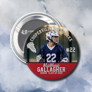 Personalised Sports Senior Night Photo 6 Cm Round Badge