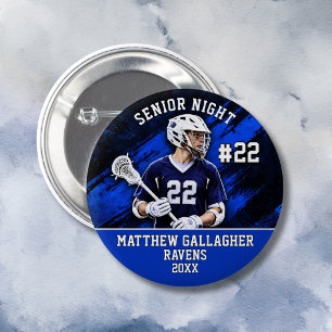 Personalised Sports Senior Night Photo 6 Cm Round Badge