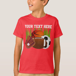 Personalised Sports Shirts for Boys Lots of Sports