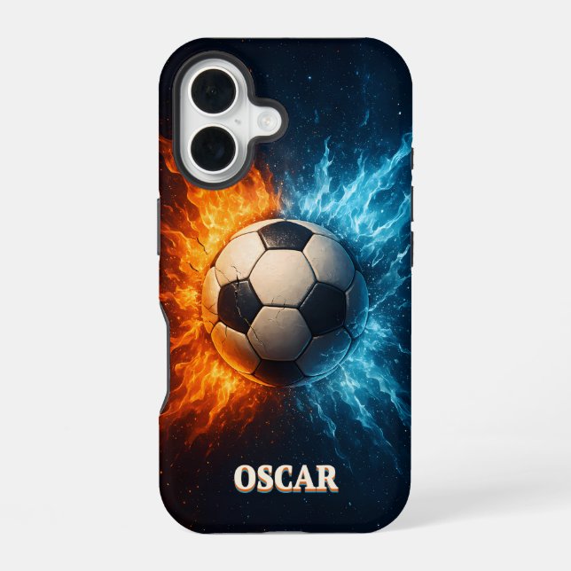 Personalised Sports/Soccer iPhone 16 Cases (Back)