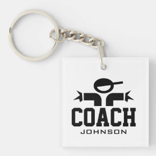 Personalised sports team coach keychain gift