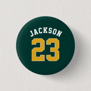 Personalised Sports Team Jersey Number Name 3 Cm Round Badge