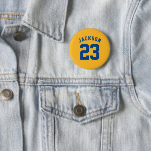 Personalised Sports Team Jersey Number Name 6 Cm Round Badge