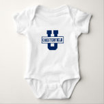 Personalised sports team monogram template baby bodysuit<br><div class="desc">Personalised sports team monogram template for Sports team,  volleyball,  sport,  athlete,  coach,  school sport teams,  player,  female,  women,  soccer,  funny,  cute,  blue,  sports,  teams. Customise with your team monogram,  team name and your player number</div>