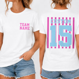 Personalised Sports Team Name Number Front & Back T-Shirt