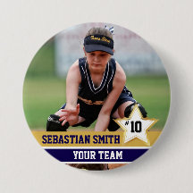 Personalised Sports Team Photo Buttons & Pins