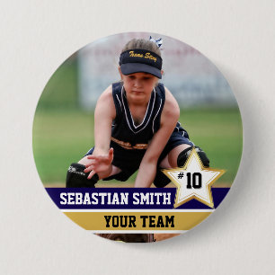 Personalised Sports Team Photo Buttons & Pins