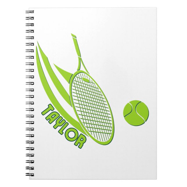 Personalised Sports With Name Tennis Notebook (Front)