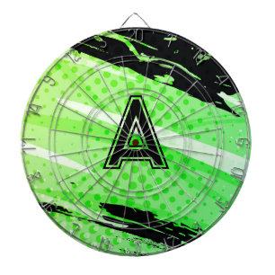 Personalised Sporty Green & Black Dartboard