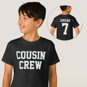 Personalised Sporty Style Cousin Crew T-Shirt
