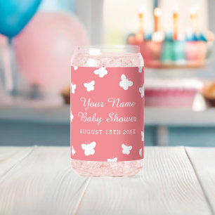 Personalised spring baby shower party can glasses