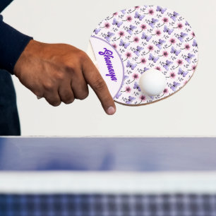 Personalised Spring Butterfly Floral Gift Ping Pong Paddle