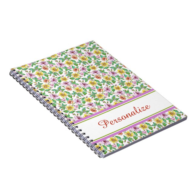 Personalised Spring floral Notebook (Right Side)