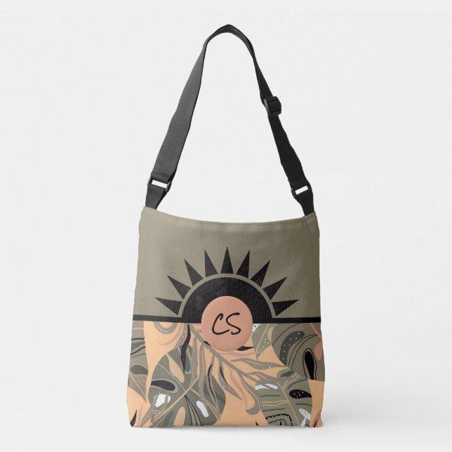 Personalised Springtime Green & Peach Tote Bag (Front)