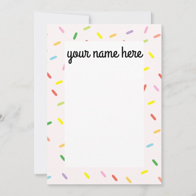 Personalised Sprinkles Notecards (Front)