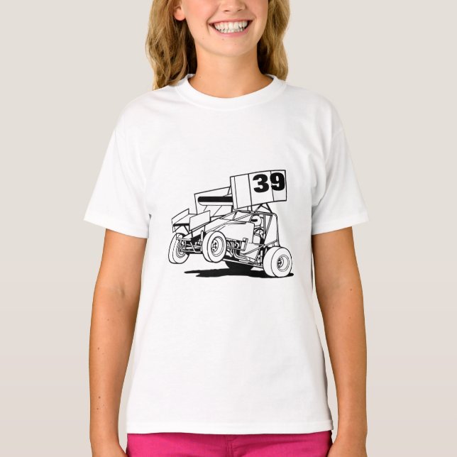 Personalised Sprint Car Hat, Customise it  T-Shirt (Front)