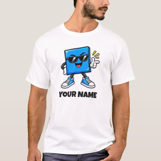 Personalised Square Name & Custom Text T-Shirt (Front)