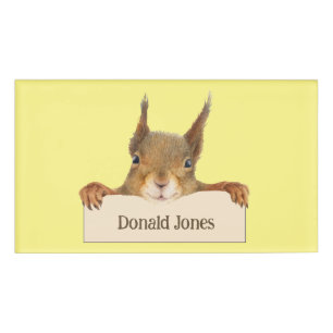 Personalised Squirrel Holding Custom Sign  Name Tag