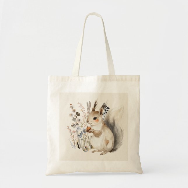 Personalised Squirrel Treasure Tote Bag (Front)