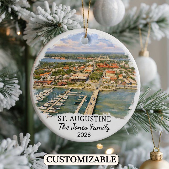 Personalised St. Augustine Ornament Custom Florida (Creator Uploaded)