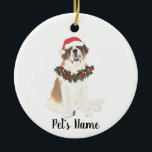 Personalised St. Bernard Ceramic Tree Decoration<br><div class="desc">Make the nice list this year with a personalised ornament of your sweet St. Pernard elf!</div>