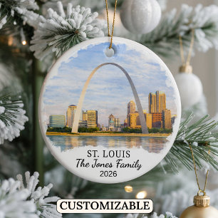 Personalised St. Louis Ornament, Custom Missouri Ceramic Tree Decoration