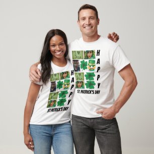 Personalised St Patrick's Day 9 Photo Collage T-Shirt