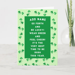 Personalised St. Patrick's Day card