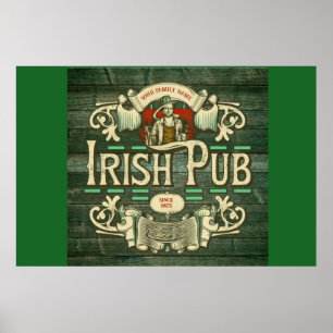 Personalised St Patricks day Funny Irish Pub  Poster