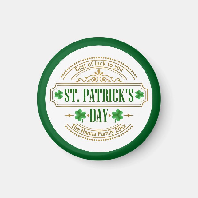Personalised St. Patrick's Day I Luck of the Irish Magnet (Front)