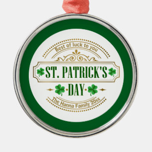 Personalised St. Patrick's Day I Luck of the Irish Metal Tree Decoration