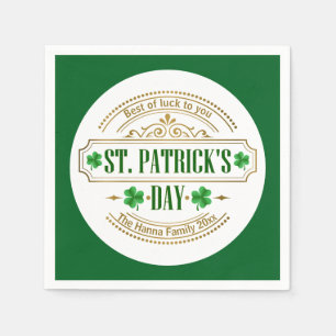 Personalised St. Patrick's Day I Luck of the Irish Napkin