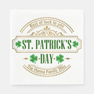 Personalised St. Patrick's Day I Luck of the Irish Napkin