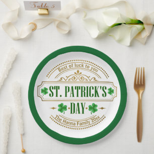 Personalised St. Patrick's Day I Luck of the Irish Paper Plate