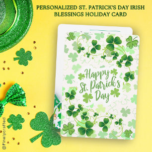 Personalised St. Patrick's Day Irish Blessings Holiday Card