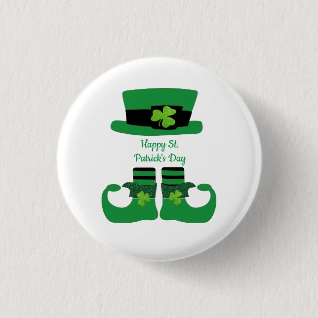 Personalised St. Patrick's Day Irish Leprechaun  3 Cm Round Badge (Front)