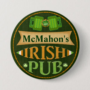 Personalised St. Patrick's Day Irish Pub Button