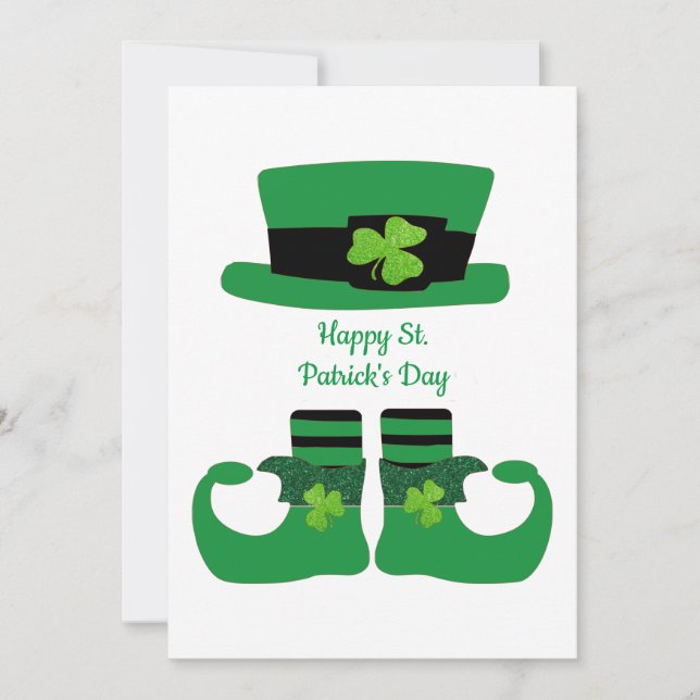 Personalised St. Patrick's Day Leprechaun Card (Front)