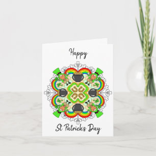 Personalised St Patrick's Day Mandala Holiday Card