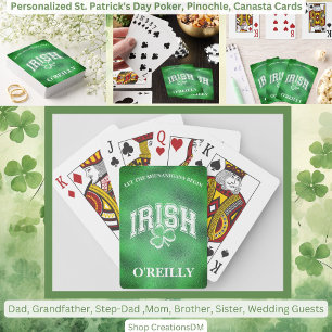 Personalised St. Patrick's Day Pinochle, Canasta & Playing Cards