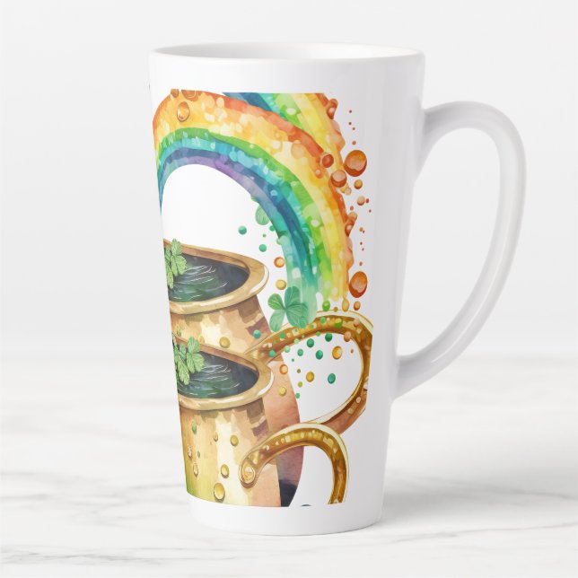 Personalised st. Patrick's day rainbow  Latte Mug (Right)